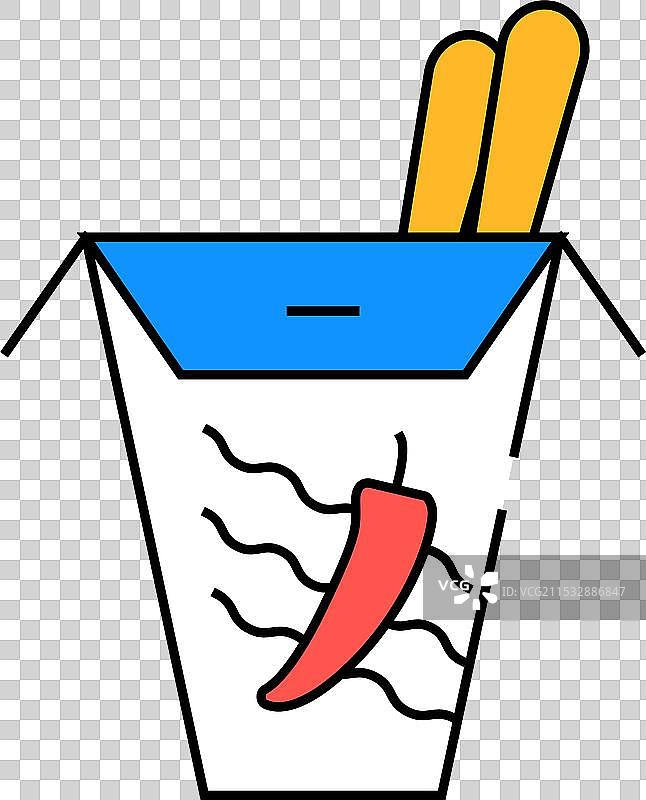 辛辣亚洲美食图标 彩色图片素材