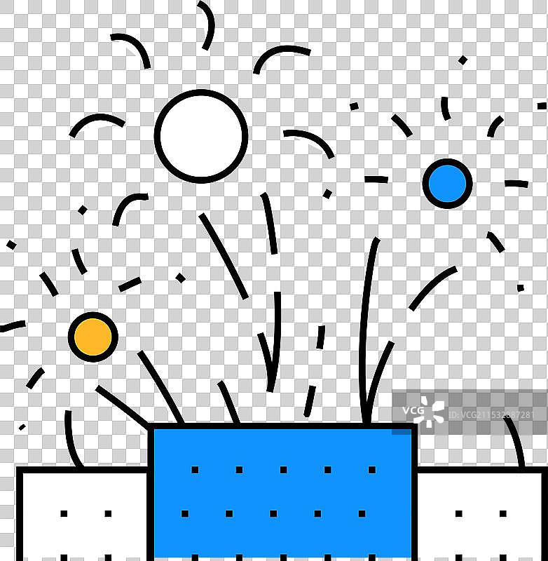 烟花爆炸扁平图标彩色图片素材