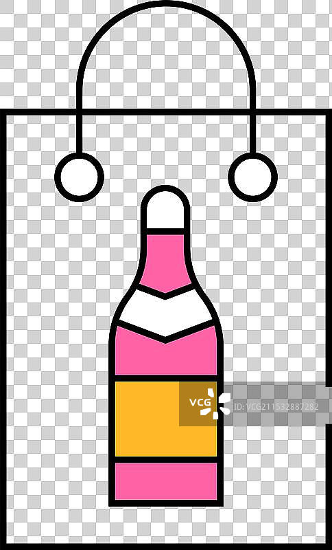 彩色饮料瓶图标在包中图片素材
