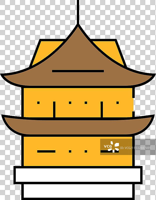 亚洲建筑图标 彩色图片素材