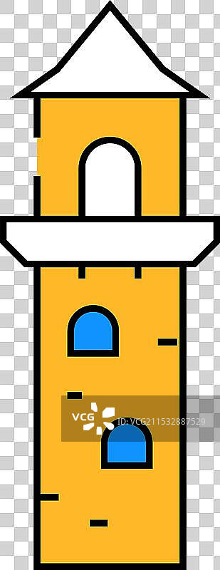 瞭望塔图标颜色图片素材