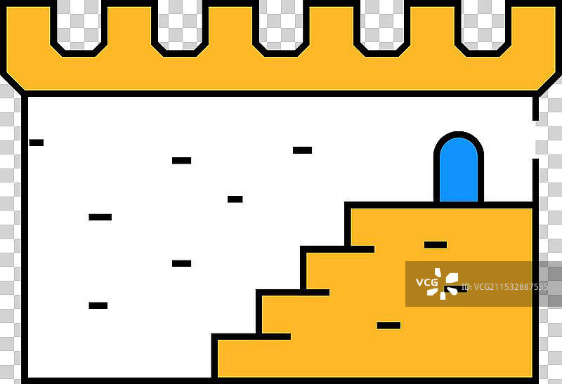 古老城堡的楼梯图标 彩色图片素材