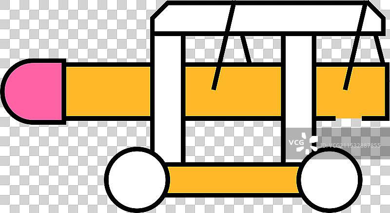 彩色的挖掘机设备图标图片素材