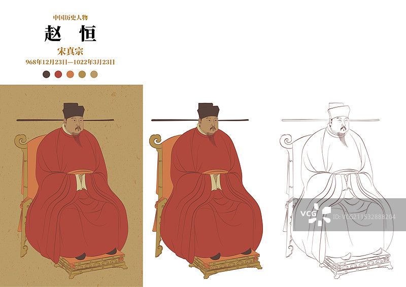 中国历史名人-宋真宗-赵恒图片素材