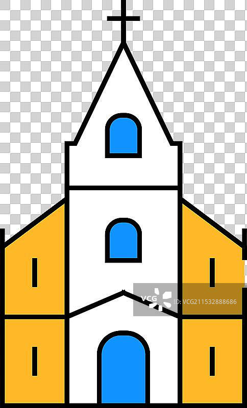天主教寺庙图标颜色图片素材