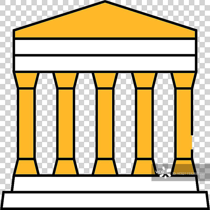 阿格里真托西西里岛的康科迪亚神庙图标色彩图片素材