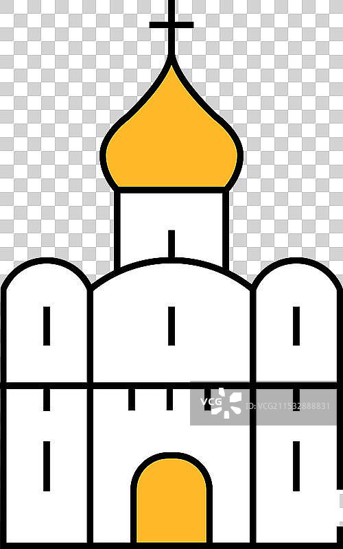 教堂 宗教 建筑 图标 彩色图片素材