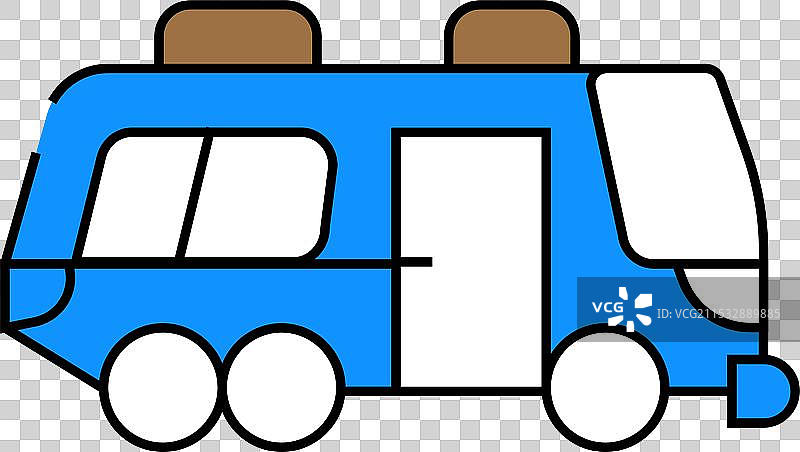 彩色轮子上的家用巴士图标图片素材