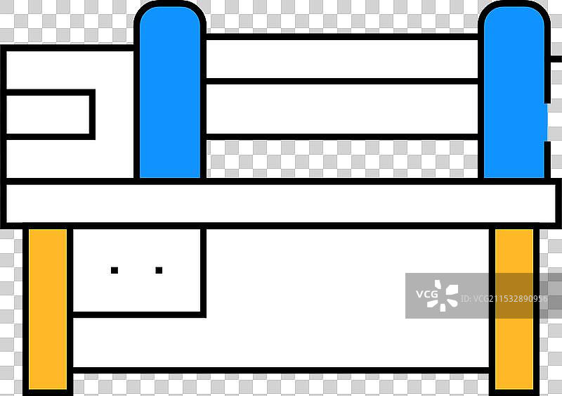 滚动机平面图标彩色图片素材