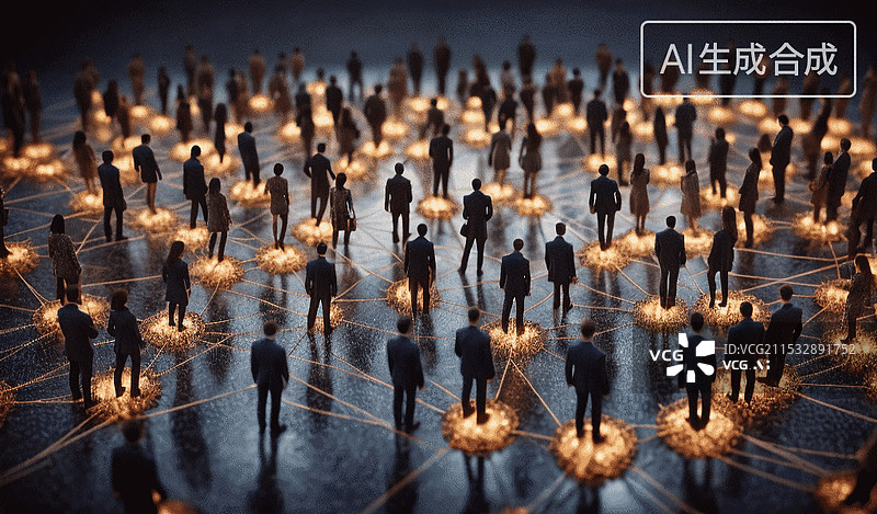 【AI数字艺术】网络连接图片素材