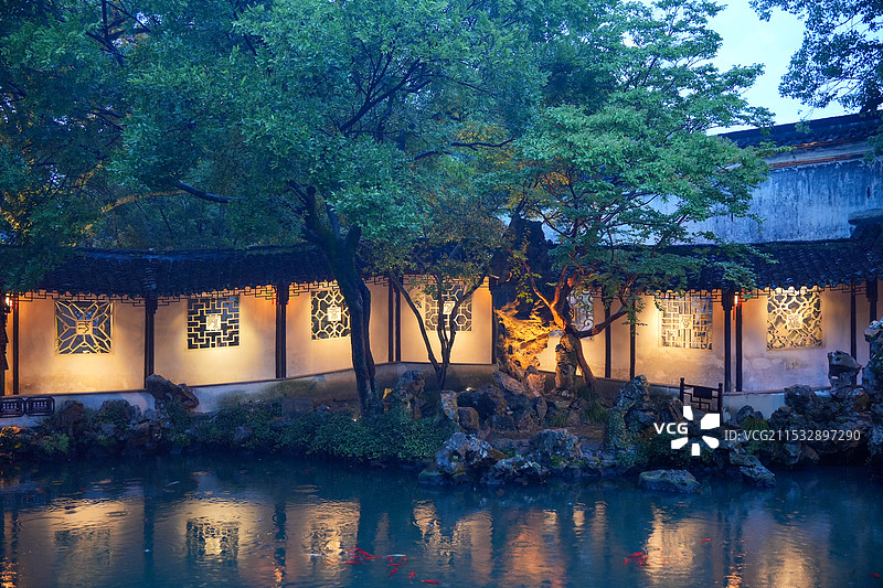 苏州园林窗景—退思园—清风明月不须一钱买图片素材