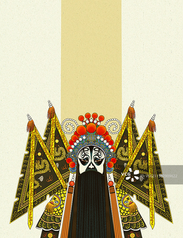 京剧霸王别姬霸王形象中国风插画图片素材