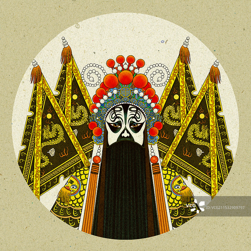 京剧霸王别姬霸王形象中国风插画图片素材