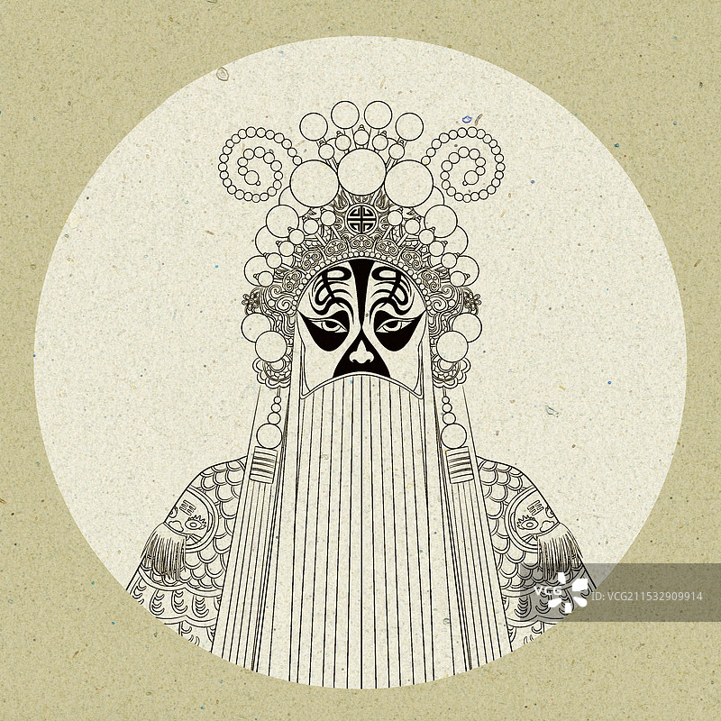 京剧霸王别姬霸王形象中国风插画图片素材