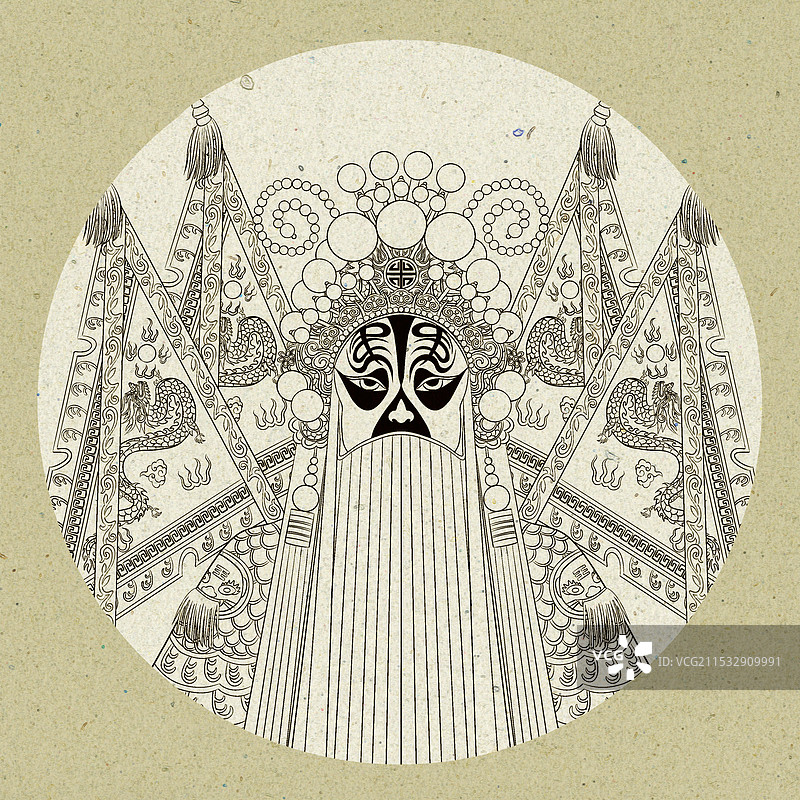 京剧霸王别姬霸王形象中国风插画图片素材