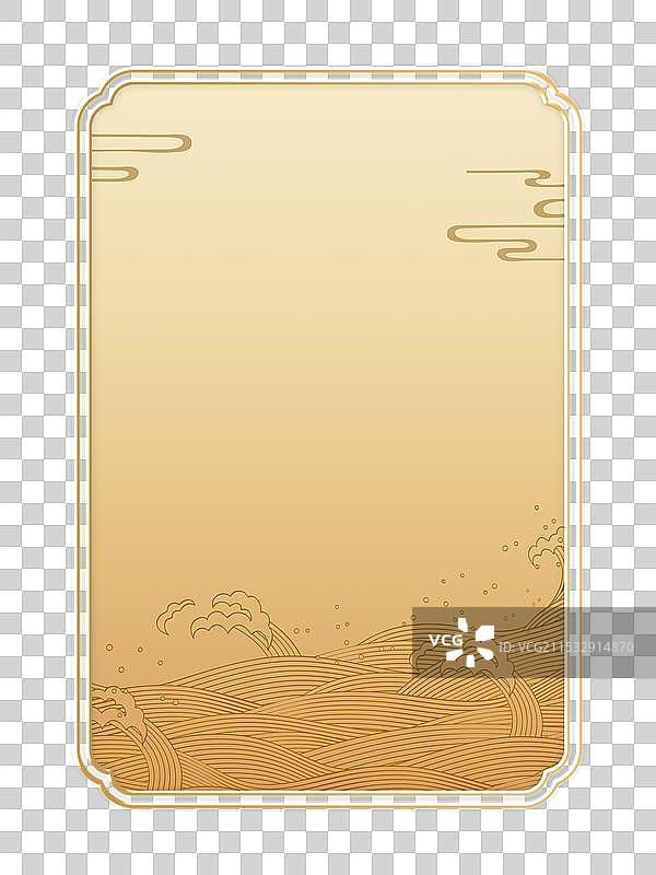 金色海浪背景边框素材图片素材