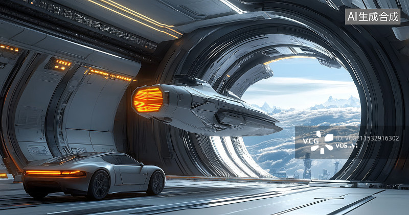 【AI数字艺术】科幻航天飞机图片素材