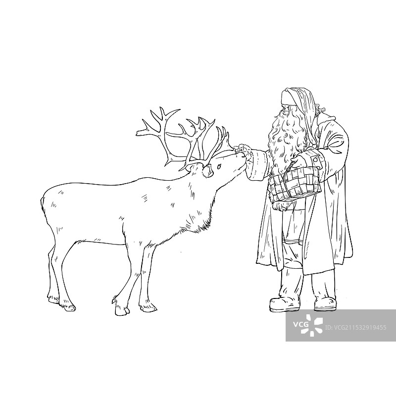 圣诞老人与驯鹿图片素材