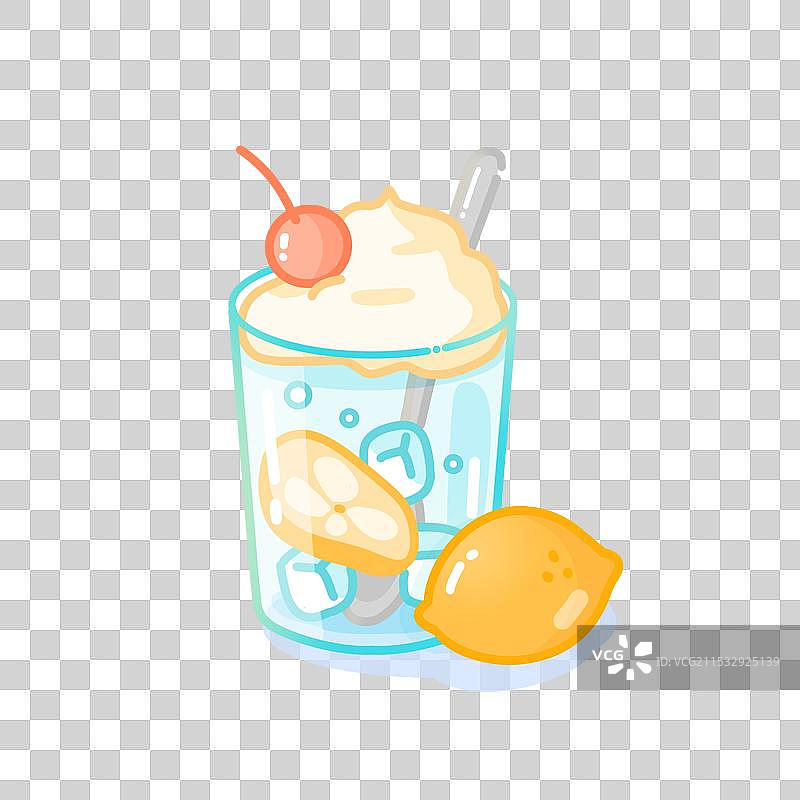 柠檬冰淇淋饮料图片素材