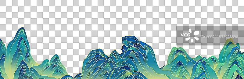 国潮风千里江山元素图片素材