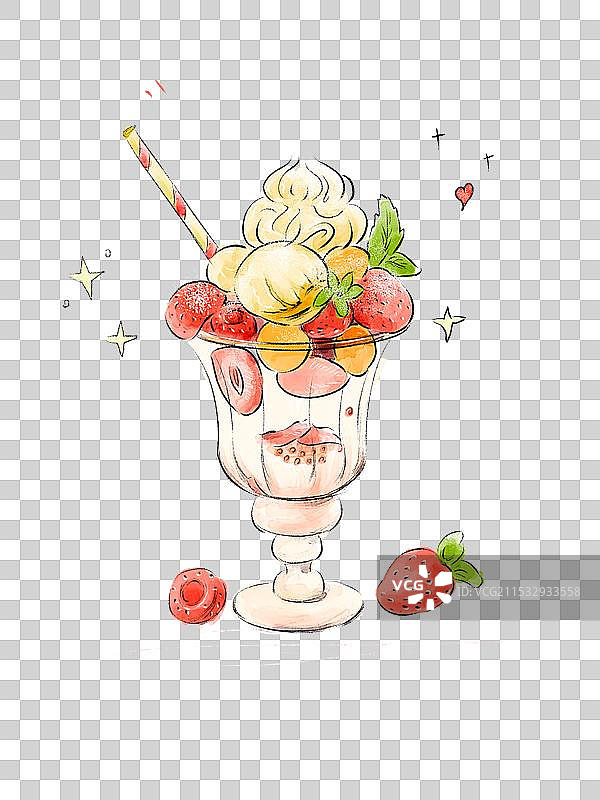 草莓冰淇淋图片素材