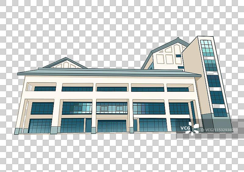 国潮风建筑插画元素图片素材