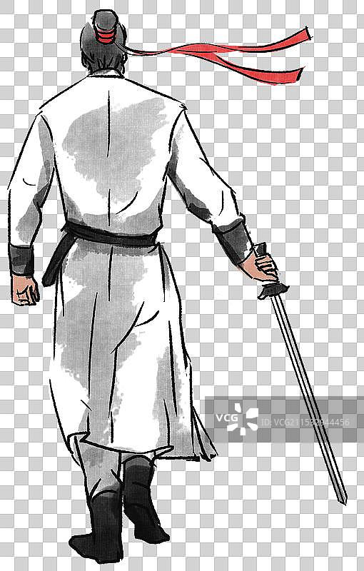 中国风新中式古风古典传统文化古装古人古代古时候历史文化武侠武功江湖剑客背影资讯卡通人物插画图片素材
