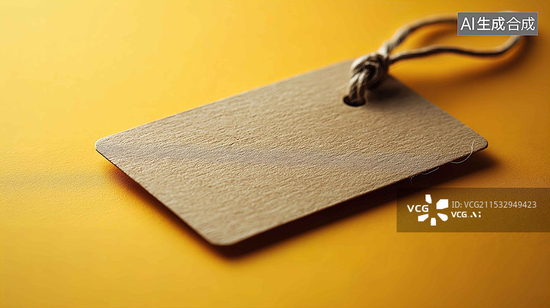 【AI数字艺术】带有麻绳的空白标签图片素材