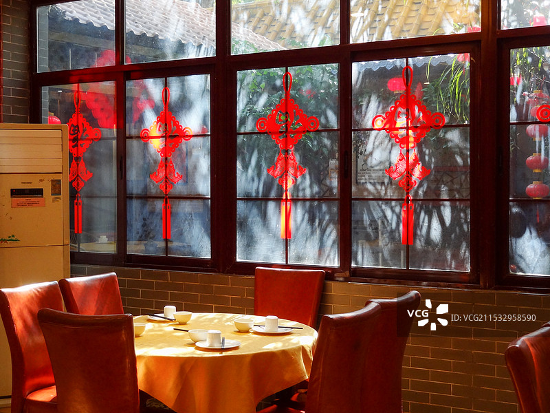 中国新年春节团年饭室内无人场景图片素材