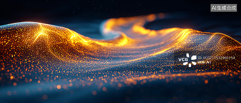 【AI数字艺术】蜿蜒的发光道路引导，未来感十足的城市夜景，营造出静谧神秘且充满科技感的氛围图片素材