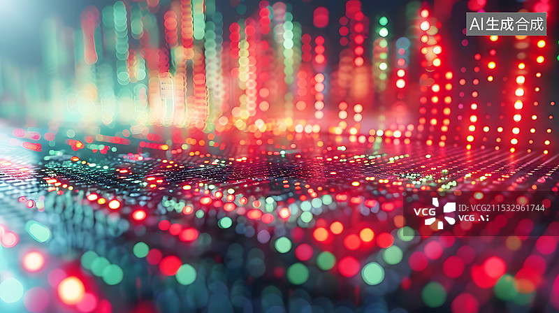 【AI数字艺术】AIGC：抽象彩色光斑 科技未来感背景图片素材