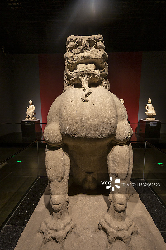 河北博物院（河北省博物馆）“曲阳石雕”展：石狮（唐祖陵，隆尧县文物保管所藏）图片素材