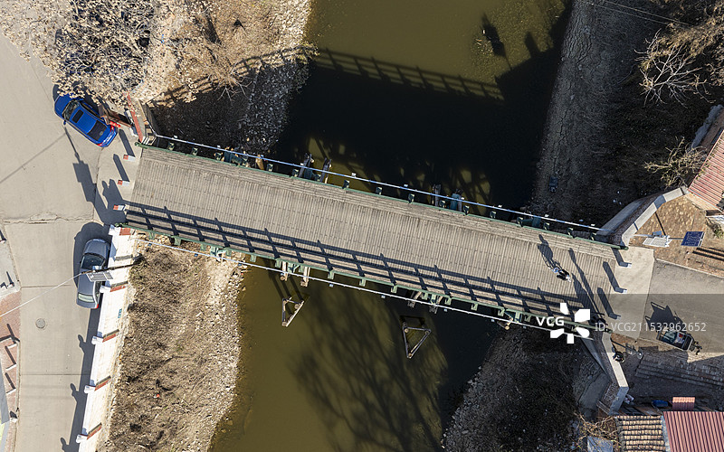 天津静海区独流镇独流木桥航拍图片素材