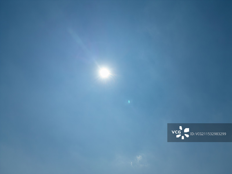 高空航拍天空与太阳图片素材