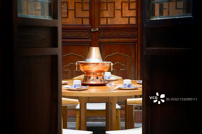 老北京涮羊肉店铺环境图片素材