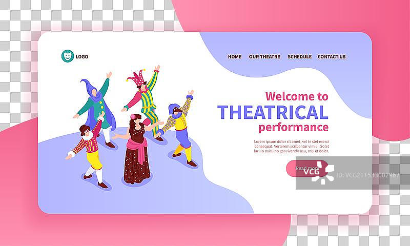 等距剧院横幅图片素材