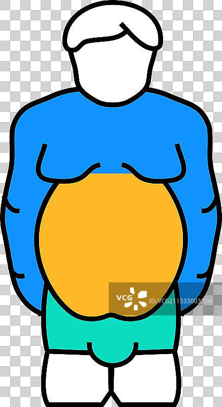 超重人群扁平图标彩色图片素材