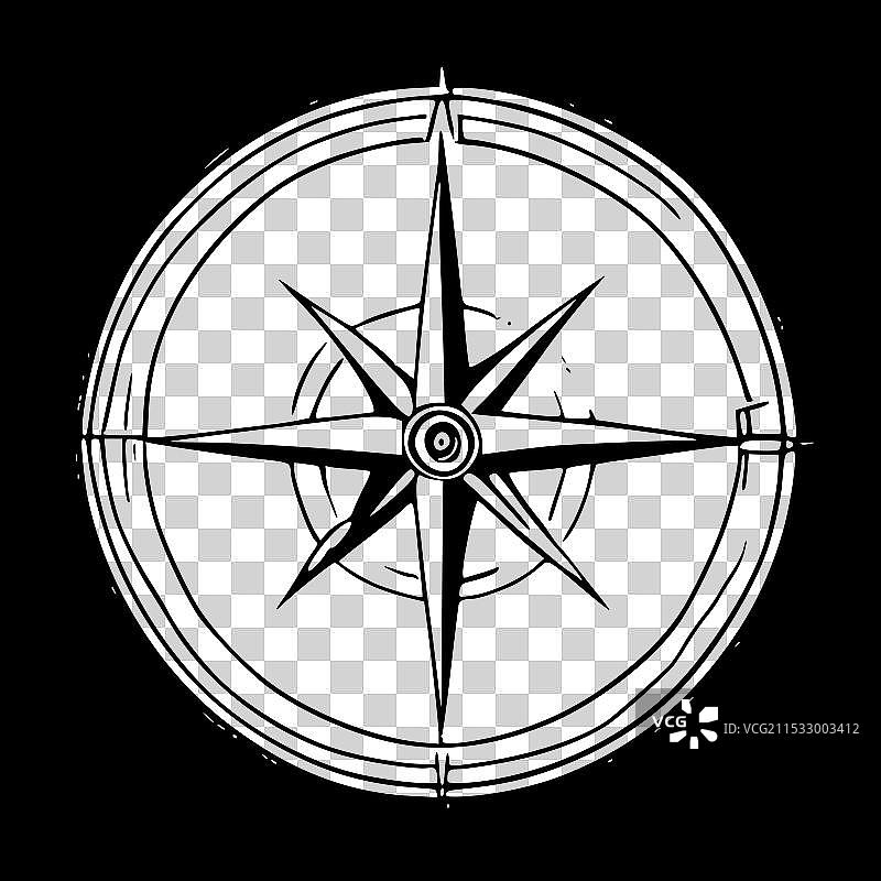 黑色背景上的磁性指南针图片素材