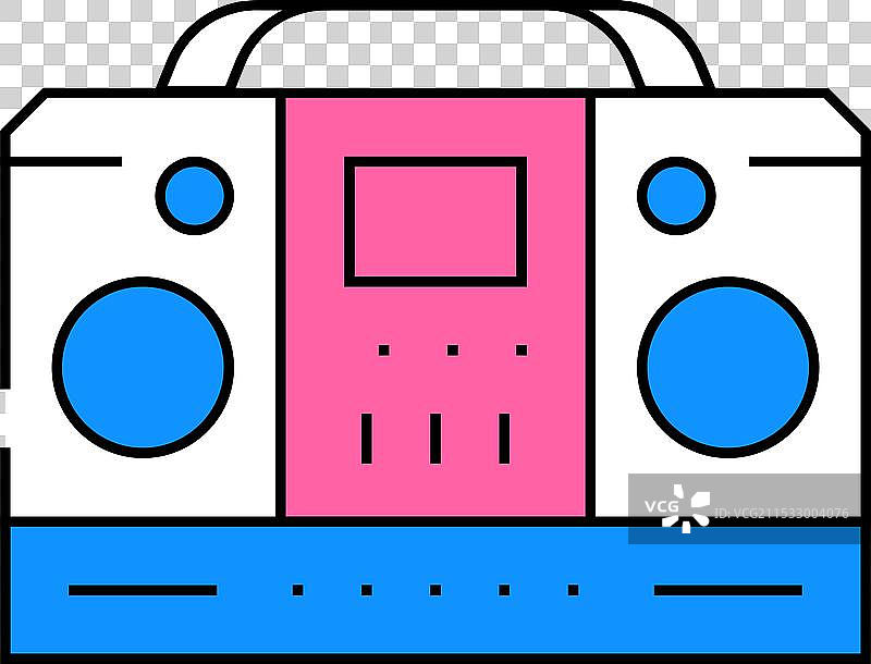 音乐播放器扁平图标彩色图片素材