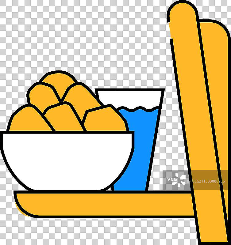 航空餐食折叠桌图标 彩色图片素材