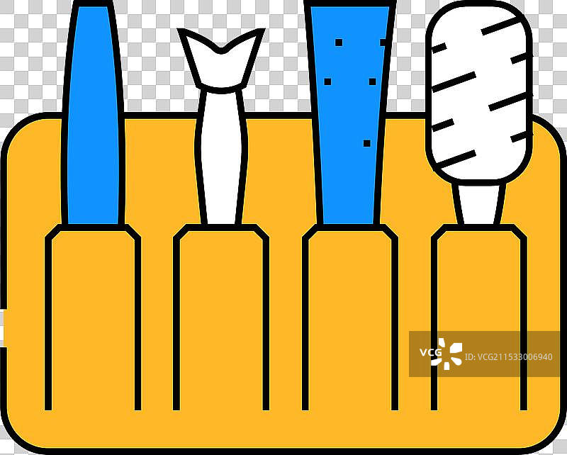 带有去茧工具配件的图标颜色图片素材