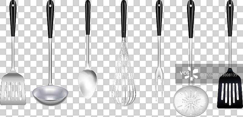 逼真的烹饪工具套装图片素材