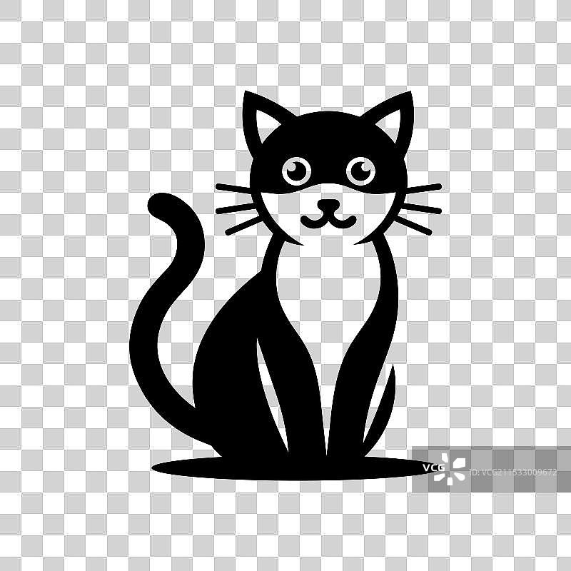 午夜潜行者猫的剪影图片素材