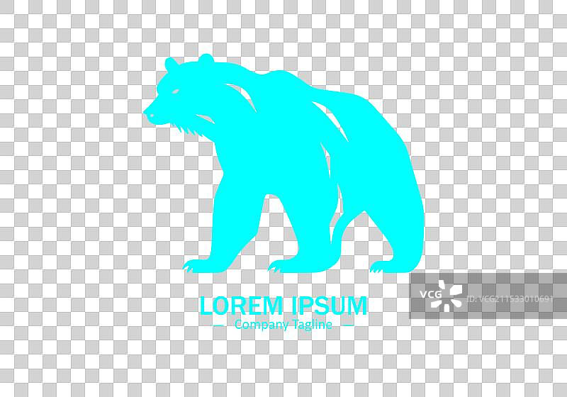 孤立的极地熊图标标志风格剪影图片素材