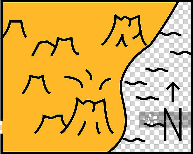 火山地图图标颜色图片素材