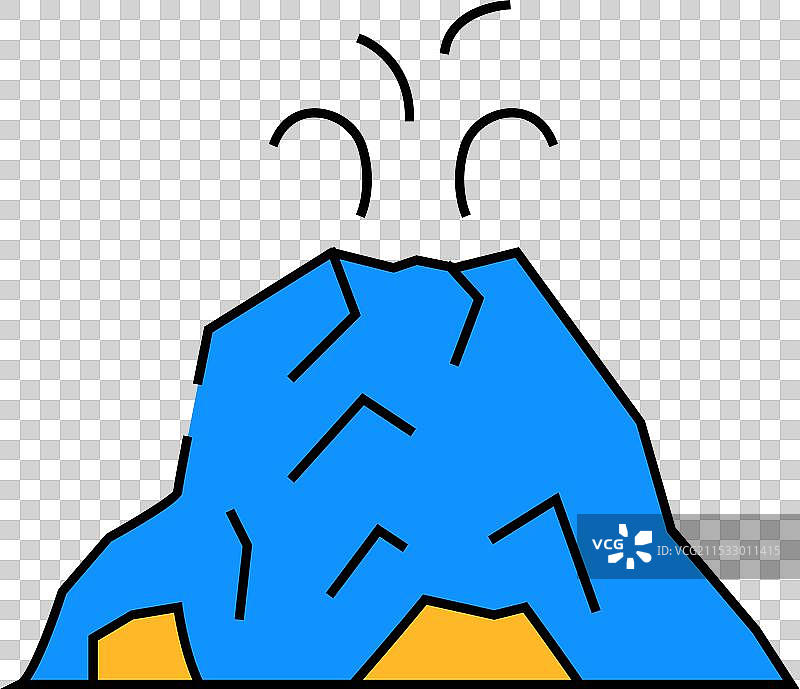 火山喷发图标 彩色图片素材