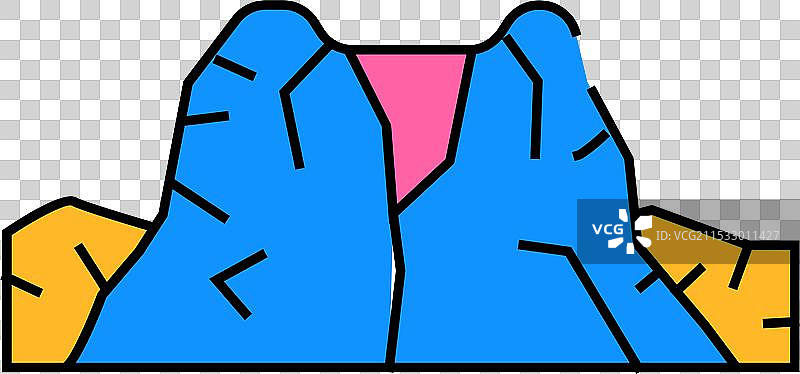 火山口图标 彩色图片素材