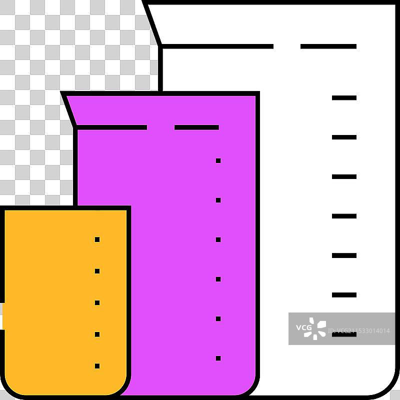调酒师图标的彩色量杯图片素材