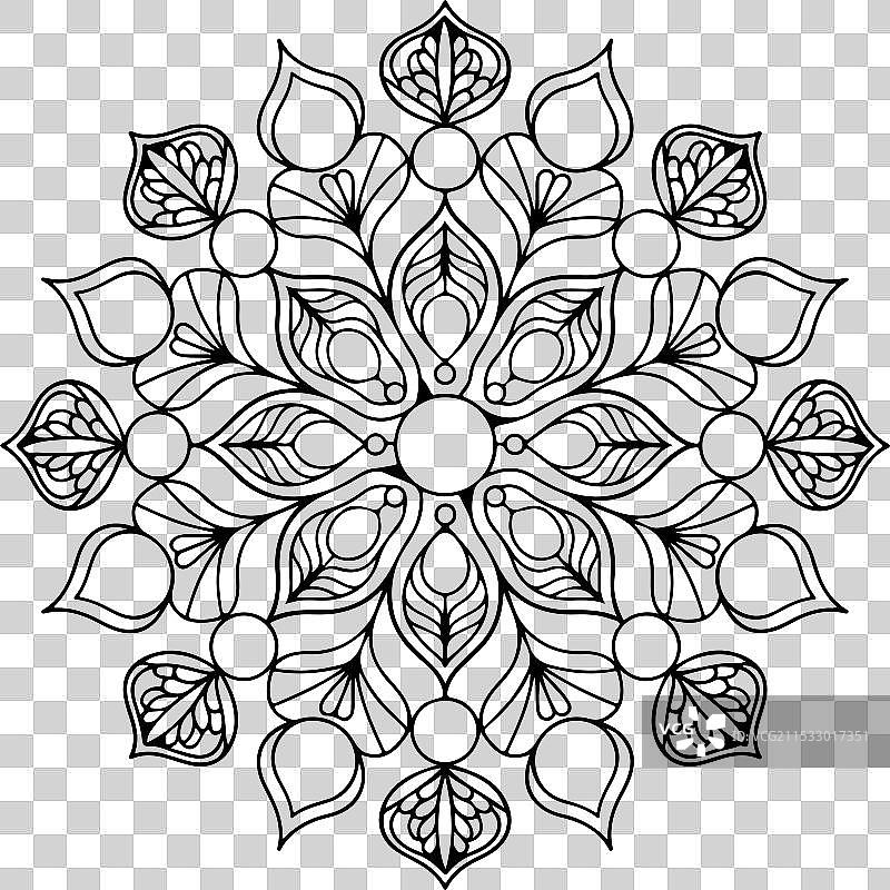 简单的曼陀罗花朵设计 曼陀罗库存插图图片素材