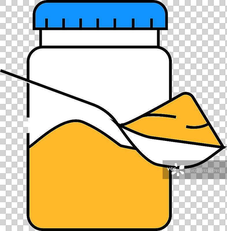 带有美味花生酱的勺子图标，彩色图片素材